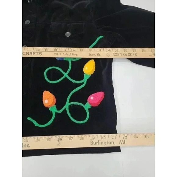 Vintage Bellepointe Christmas Lights Blazer Jacket Women's Size Medium - Picture 3 of 7